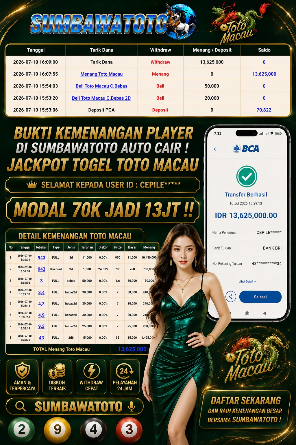 🔥SELAMAT JACKPOT DI TOTO MACAU 🔥